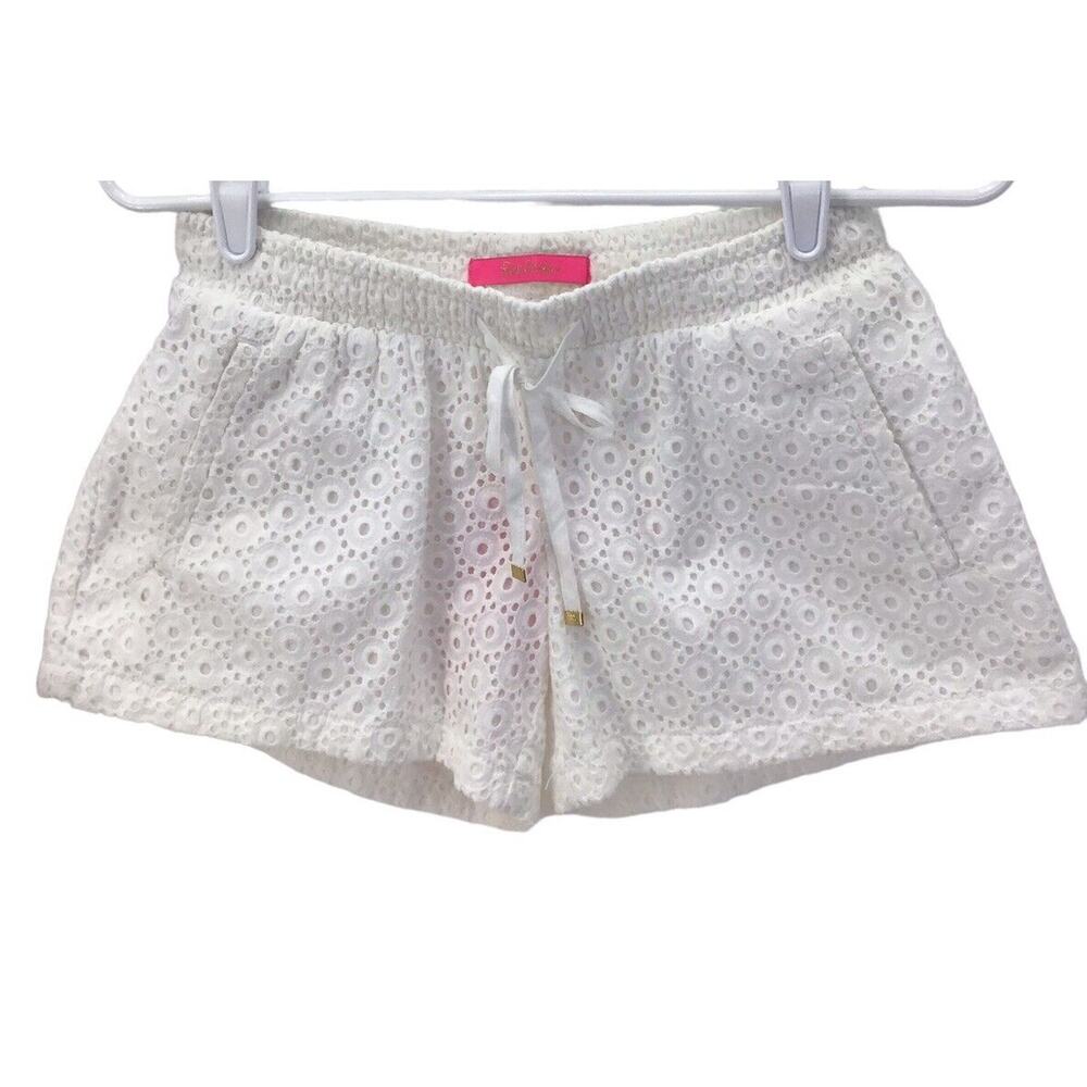 Lilly Pulitzer White Eyelet Baybreeze Shorts Size Extra Small New NWT - Picture 4 of 11